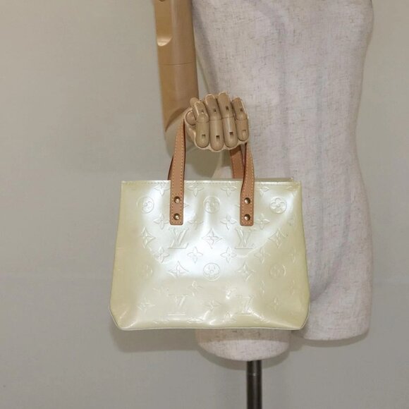 LOUIS VUITTON Monogram Vernis Reade PM Hand Bag Perle M91336 LV Auth BA3673 - Picture 3 of 16